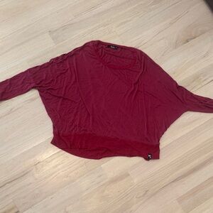 Lauren Moshi Wine Red Long Sleeve Dolman Top